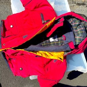 Baby Boys Oshkosh B'Gosh Winter Coat Red & Hi Vis Yellow Size 18 Month